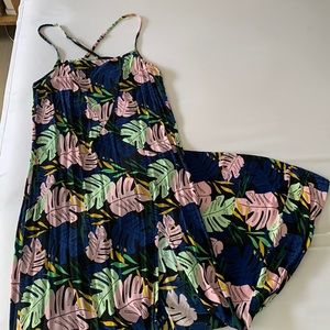 Aila Blue tropical floral maxi dress